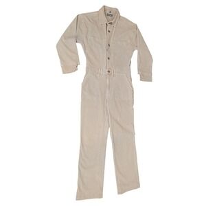 DL1961 Freja Jumpsuit XS Moonstone Beige‎ Cotton Blend Long Sleeve Utility
